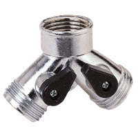 Landscapers Select Y-Connector, Female and Male, Zinc, Silver, (3/4)