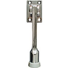 Doorstop, Wall-Mount, Kick-Down, Chrome, 5-In.