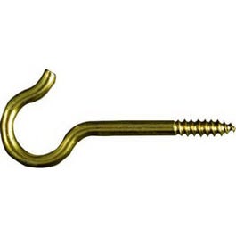 Ceiling Hook, #8, Solid Brass, 2-9/16-In., 3-Pk.