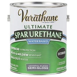 Premium Exterior Spar Urethane, Oil-Based, Crystal Clear Semi-Gloss, 1-Gallon