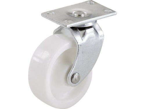 Shepherd Hardware 2-Inch Plastic Swivel Plate, Silver & White Caster, 2-Pack