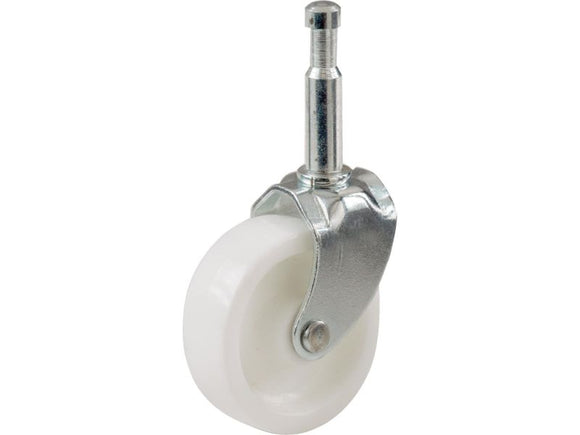 Shepherd Hardware 1-5/8-Inch Plastic Swivel Stem, Silver & White Caster, 4-Pack