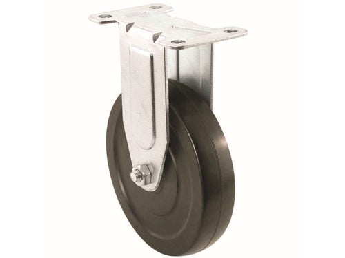 Shepherd Hardware 5-Inch Rubber Rigid Plate Caster, 200-lb Load Capacity (5)