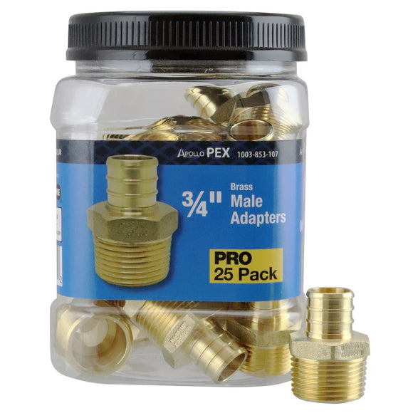 Apollo PEX Male Adapters 3/4 in. PEX x 3/4 in. MPT (25 Pack Jar)