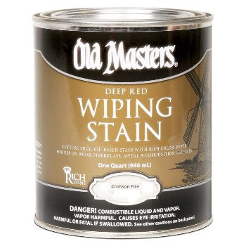 Old Masters 14904 Wiping Wood Stain 240 VOC, Crimson Fire ~ Quart