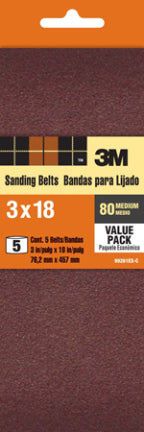 SANDING BELTS 3X21 80GRT 5PK