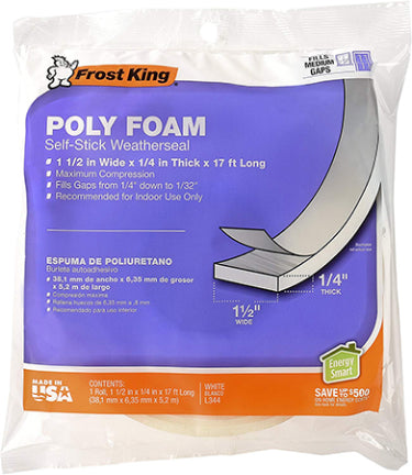 TAPE FOAM 17 FT X 1/2 IN X 3/8 WT