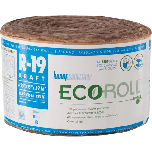 Knauf R-19 15 In. X 39 Ft. Standard Kraft Faced Roll Fiberglass Insulation