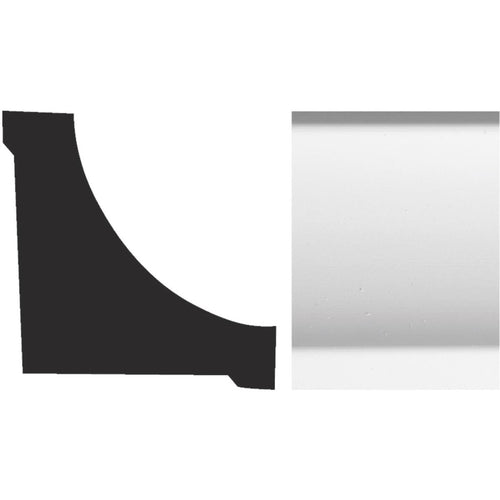 Royal 3/4 In. x 3/4 In. x 12 Ft. White PVC Cove Molding