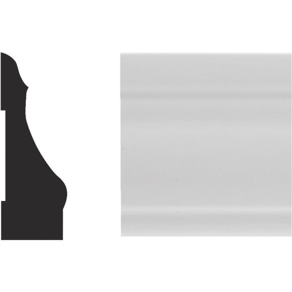 Royal 9/16 In. W. x 2-1/4 In. H. x 7 Ft. L. White PVC Colonial Casing