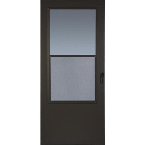 Larson Value-Core 32 In. W x 80 In. H x 1 In. Thick Brown Self-Storing Aluminum Storm Door