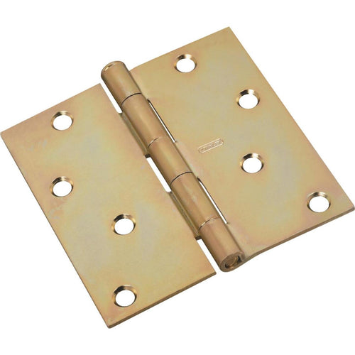 National 4 In. Square Satin Brass Tone Door Hinge