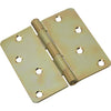 National 4 In. x 1/4 In. Radius Satin Brass Tone Door Hinge