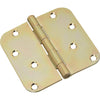 National 4 In. x 5/8 In. Radius Satin Brass Tone Door Hinge