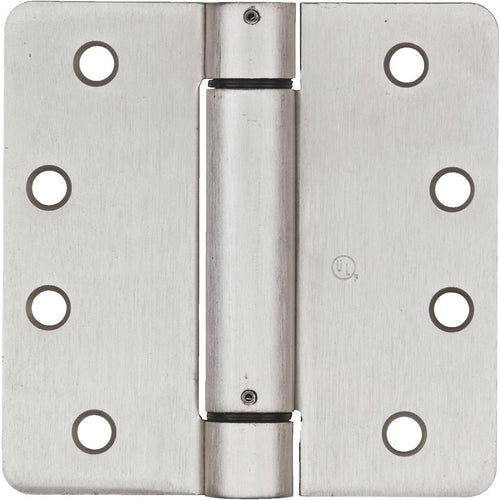 National 4 In. Satin Nickel 1/4 In. Radius Spring Door Hinge