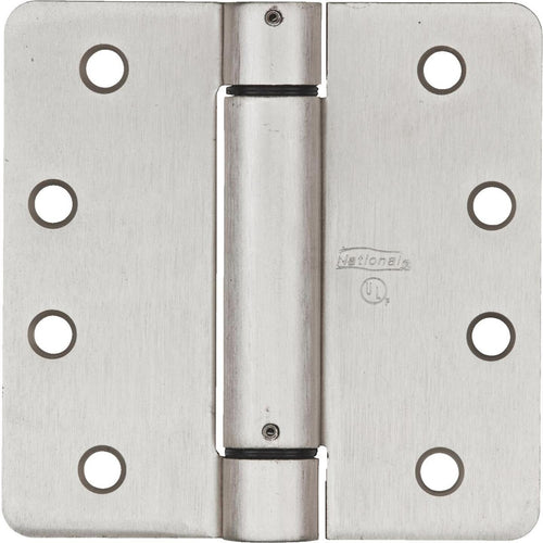 National 4 In. Satin Nickel 5/8 In. Radius Spring Door Hinge