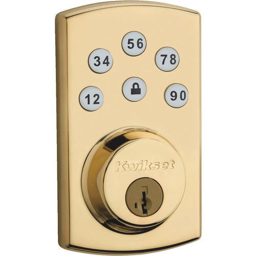 Kwikset Powerbolt 2 Polished Brass Touchpad Electronic Deadbolt