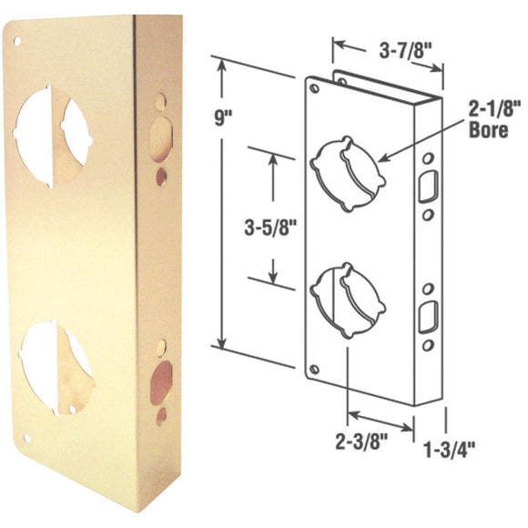 Defender Security 9 In. Brass High Security Door Reinforcer