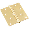 National 4 In. Square Solid Brass Door Hinge