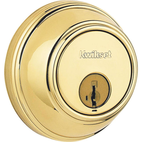 Kwikset Key Control Deadbolt with SmartKey Security Polished Brass Deadbolt