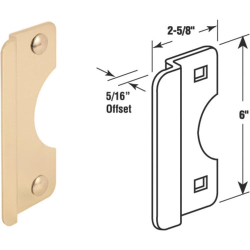 Defender Security 6 In. Polished Brass Steel Entry Door Latch Guard