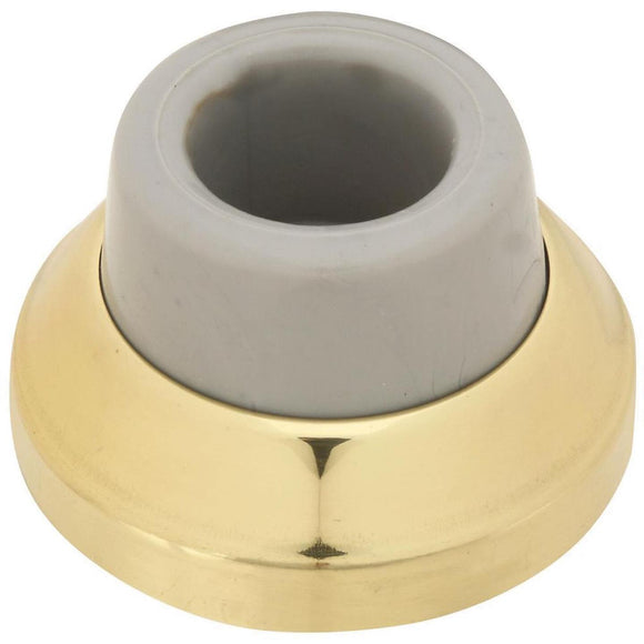 National 1932 Brass Concave Wall Door Stop