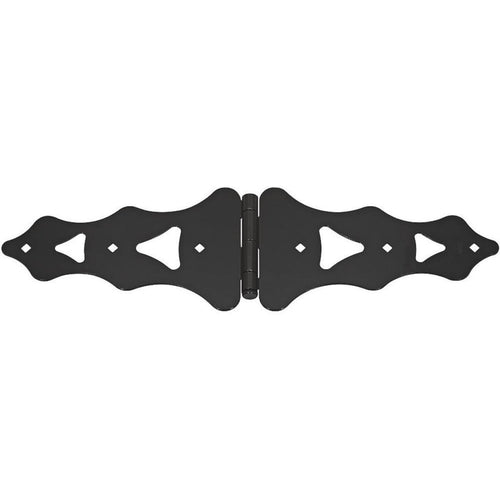 National 10 In. Black Ornamental Strap Hinge