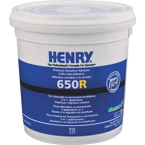 Henry Releasable Bond Pressure Sensitive Fiberglass Sheet Vinyl Floor Adhesive, 1 Gal.