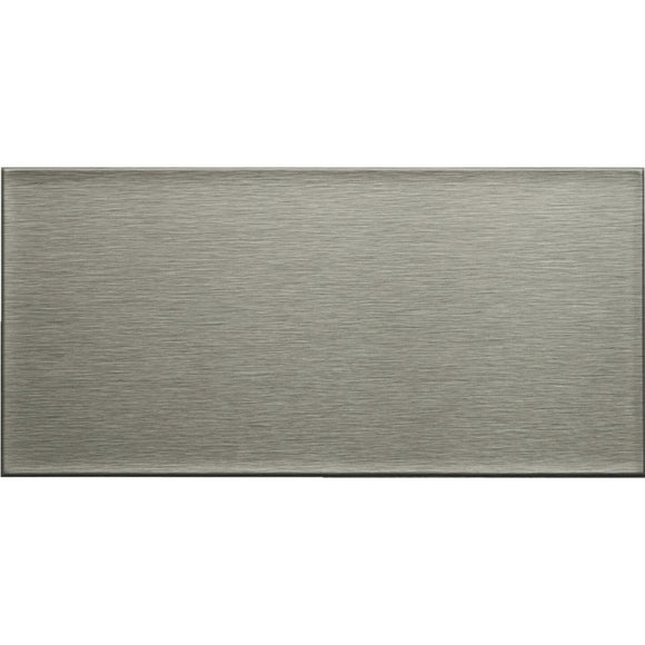 Aspect 3 In. x 6 In. Aluminum Backsplash Peel & Stick, Long Grain Stainless (8-Pack)