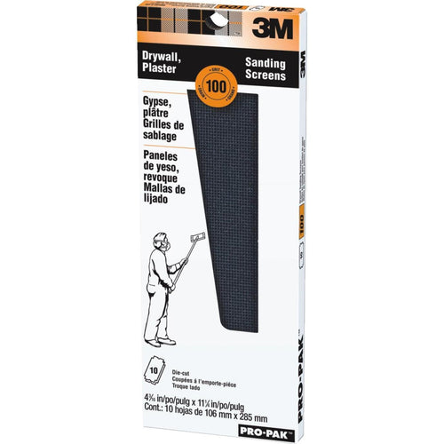 3M ProPak 100 Grit 4-3/16 In. x 11-1/4 In. Precut Drywall Sanding Screen (10 Pack)