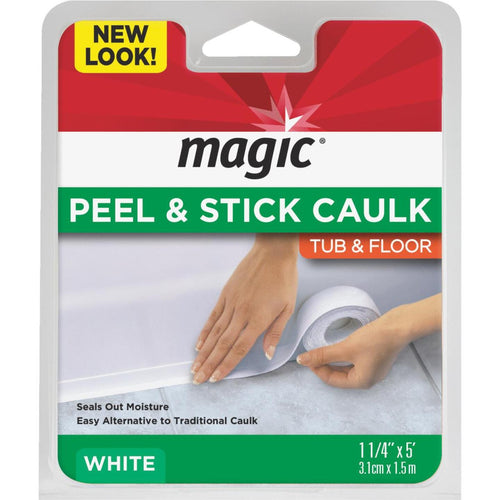 Magic 1-1/4 In. x 5 Ft. White Caulk Strip