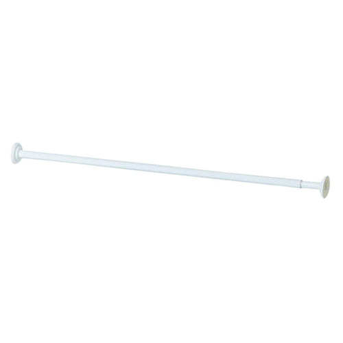 Zenith Straight 41 In. To 72 In. Adjustable Fixed Shower Rod in White