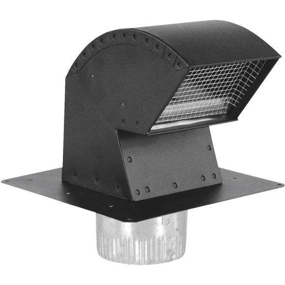 Imperial 6 In. Black Aluminum R-2 Premium Roof Vent Cap with Collar