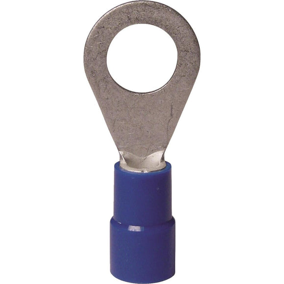 Gardner Bender 16 to 14 AWG #8 to #10 Stud Size Blue Vinyl-Insulated Barrel Ring Terminal (100-Pack)