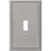 Amerelle Metro Line 1-Gang Cast Metal Toggle Switch Wall Plate, Brushed Nickel