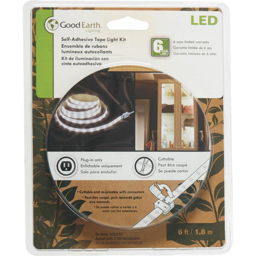 Good Earth Lighting 6 Ft. L. Plug-In White LED Under Cabinet Tape Light