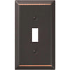 Amerelle 1-Gang Stamped Steel Toggle Switch Wall Plate, Aged Bronze