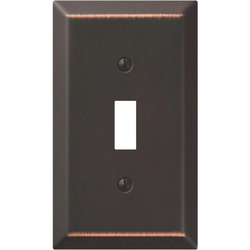 Amerelle 1-Gang Stamped Steel Toggle Switch Wall Plate, Aged Bronze