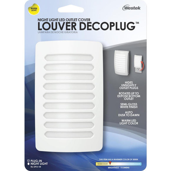 Westek White Dusk To Dawn LED Louver Decoplug Night Light