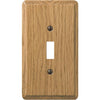 Amerelle 1-Gang Solid Oak Toggle Switch Wall Plate, Light Oak