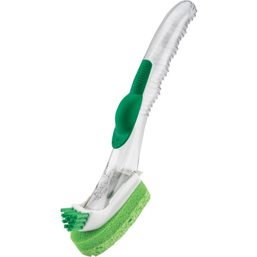 Libman Green & White 95% Recycled PET Water Bottles Sanoprene Handle Grips Dish Brush