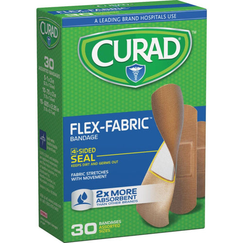 Curad Flex-Fabric Assorted Sizes Bandages, (30 Ct.)