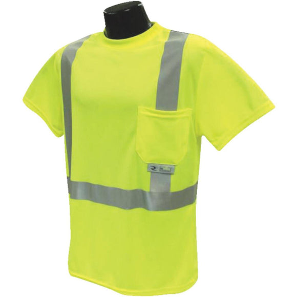 Radians Rad Wear ANSI Class 2 Hi Vis Green Safety T-Shirt Large