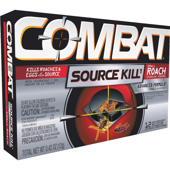 Combat Source Kill 0.42 Oz. Solid Small Roach Bait Station (12-Pack)