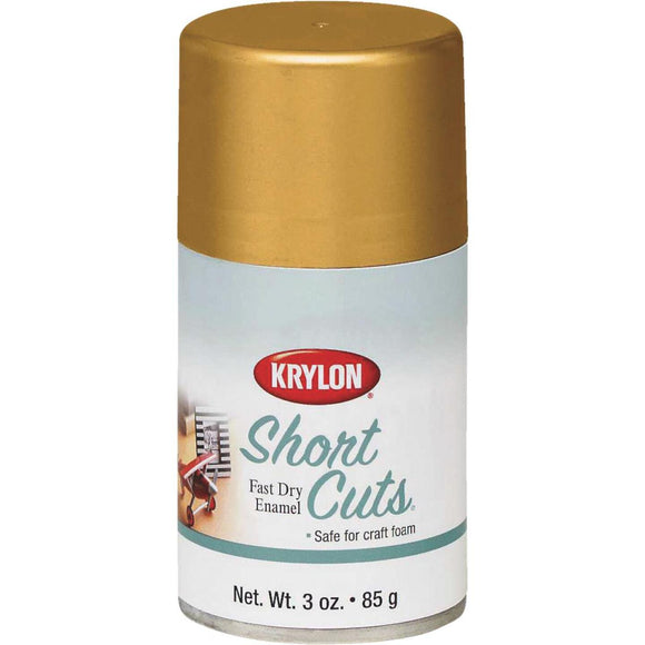 Krylon Short Cuts 3 Oz. High-Gloss Enamel Spray Paint, Gold Leaf