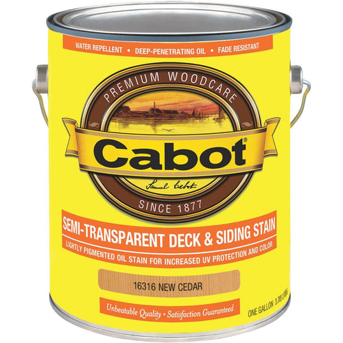 Cabot VOC Semi-Transparent Deck & Siding Exterior Stain, New Cedar, 1 Gal.