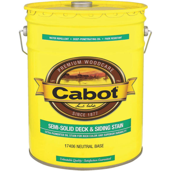 Cabot VOC Semi-Solid Deck & Siding Stain, Neutral Base, 5 Gal.