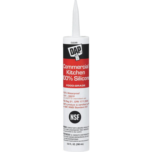 DAP 9.8 Oz. Commercial Kitchen Food-Grade Silicone Sealant, Clear