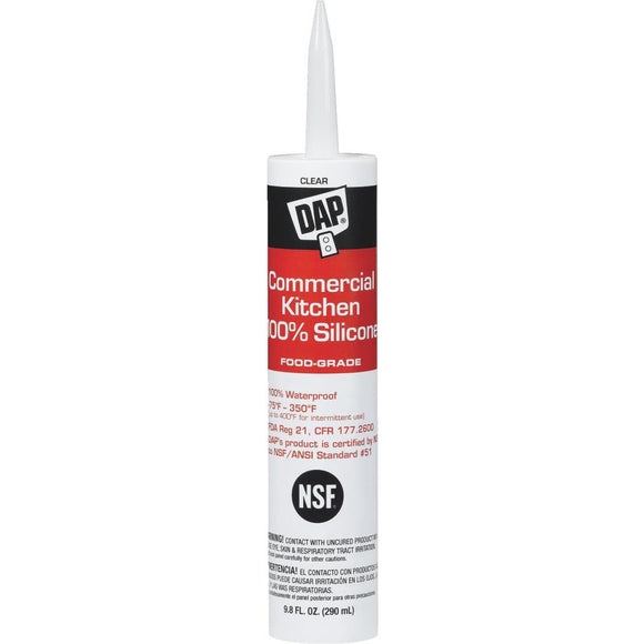 DAP 9.8 Oz. Commercial Kitchen Food-Grade Silicone Sealant, Clear