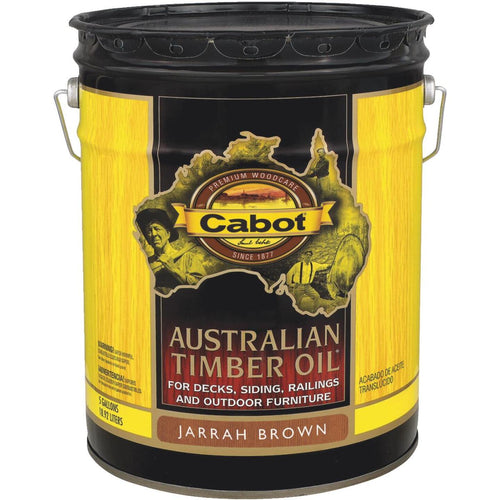 Cabot Australian Timber Oil Translucent Exterior Oil Finish, Jarrah Brown, 5 Gal.